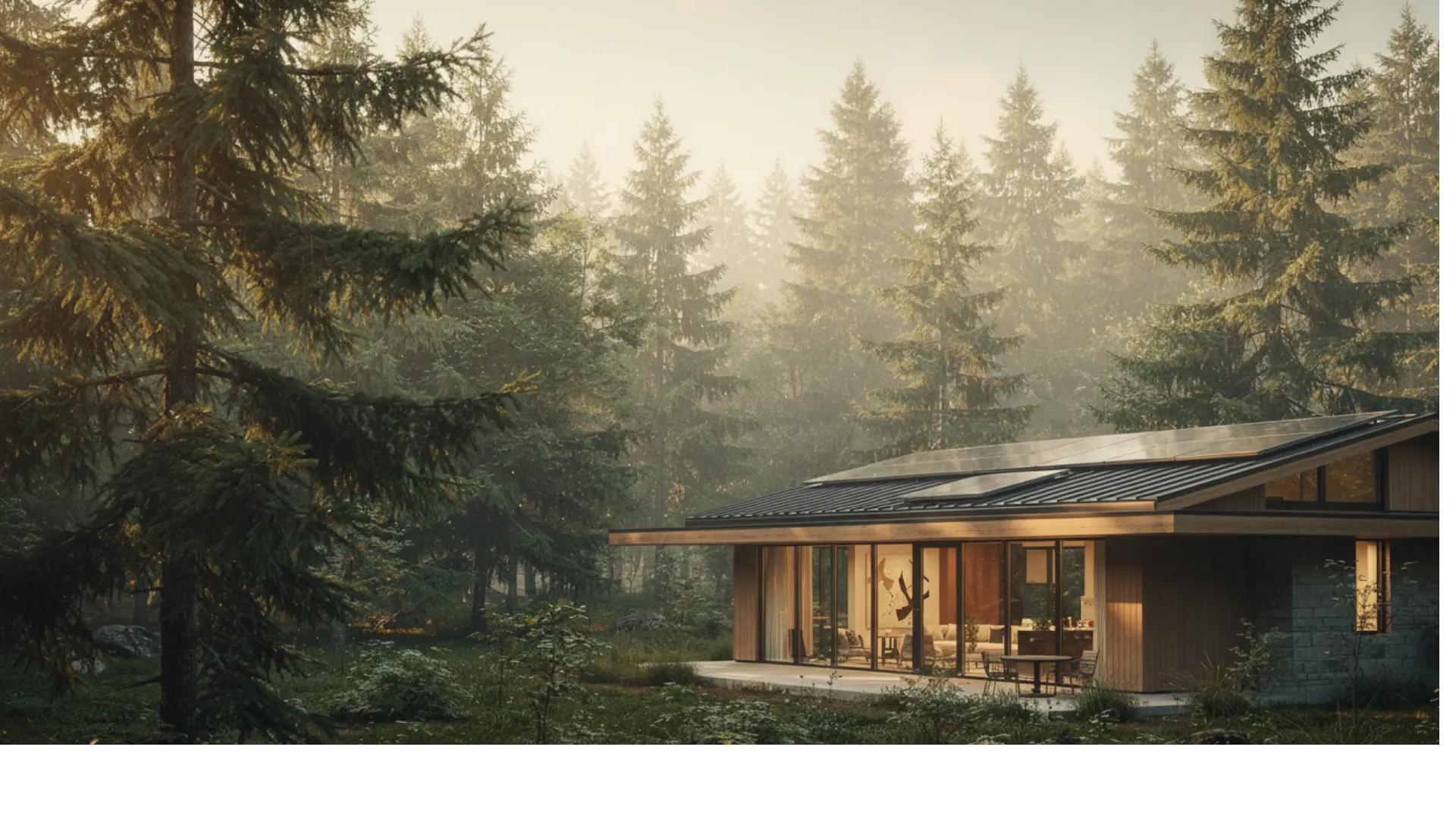 Wallaby Networks' solar-powered tech hub in the Southwest Washington woods at golden hour